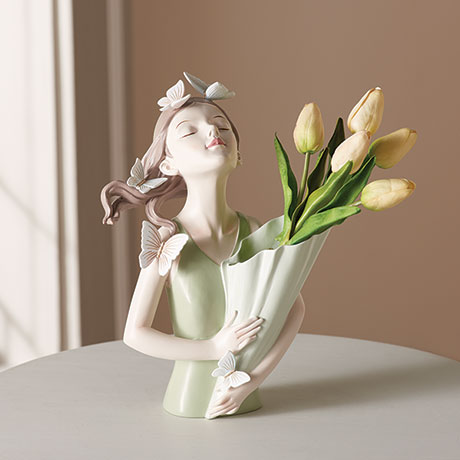 Shop Girl with Butterflies and Vase Sculpture